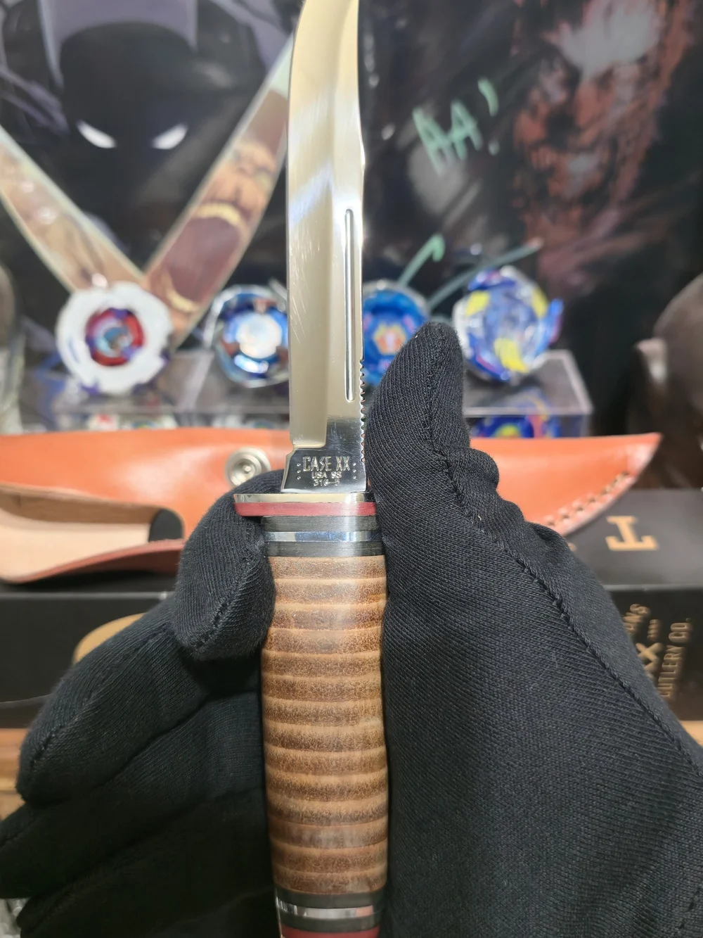 Case XX Leather Hunter Fixed Blade Knife W/ Leather Sheath